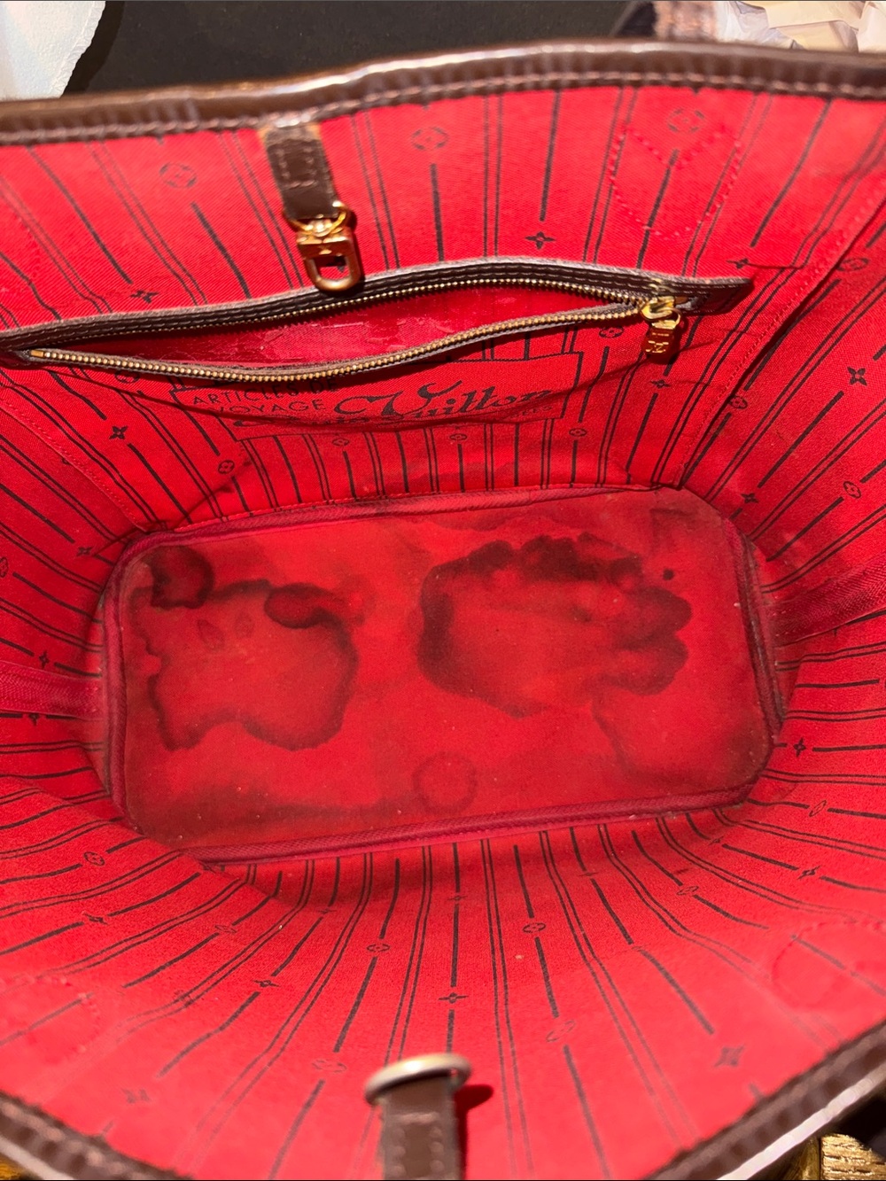 Lv Nevwrfull Mm Brown Checkered Tote Bag - Picture 9 of 16